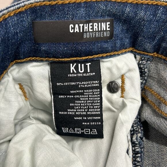 Kut from the Kloth Catherine Blue Jeans High Waist Distressed Boyfriend Pant NWT - Picture 5 of 6